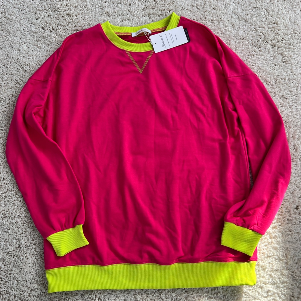 Pink and Yellow Long Sleeve Top